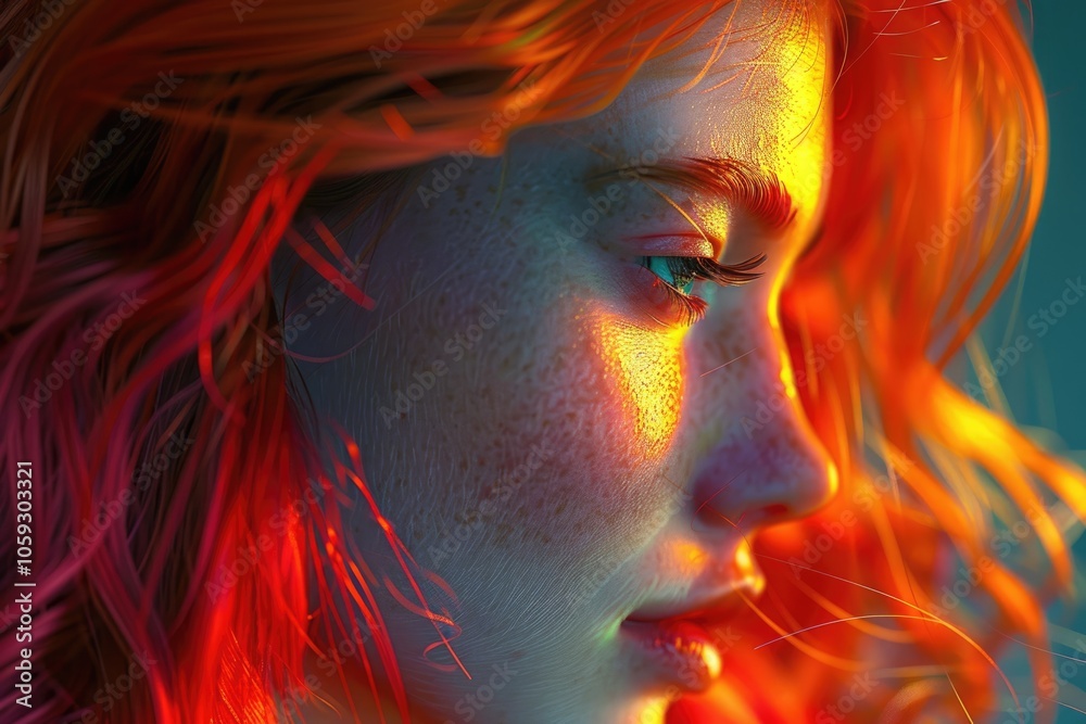 Womens hair is vibrant and shining. Womens hair is vibrant and shining.