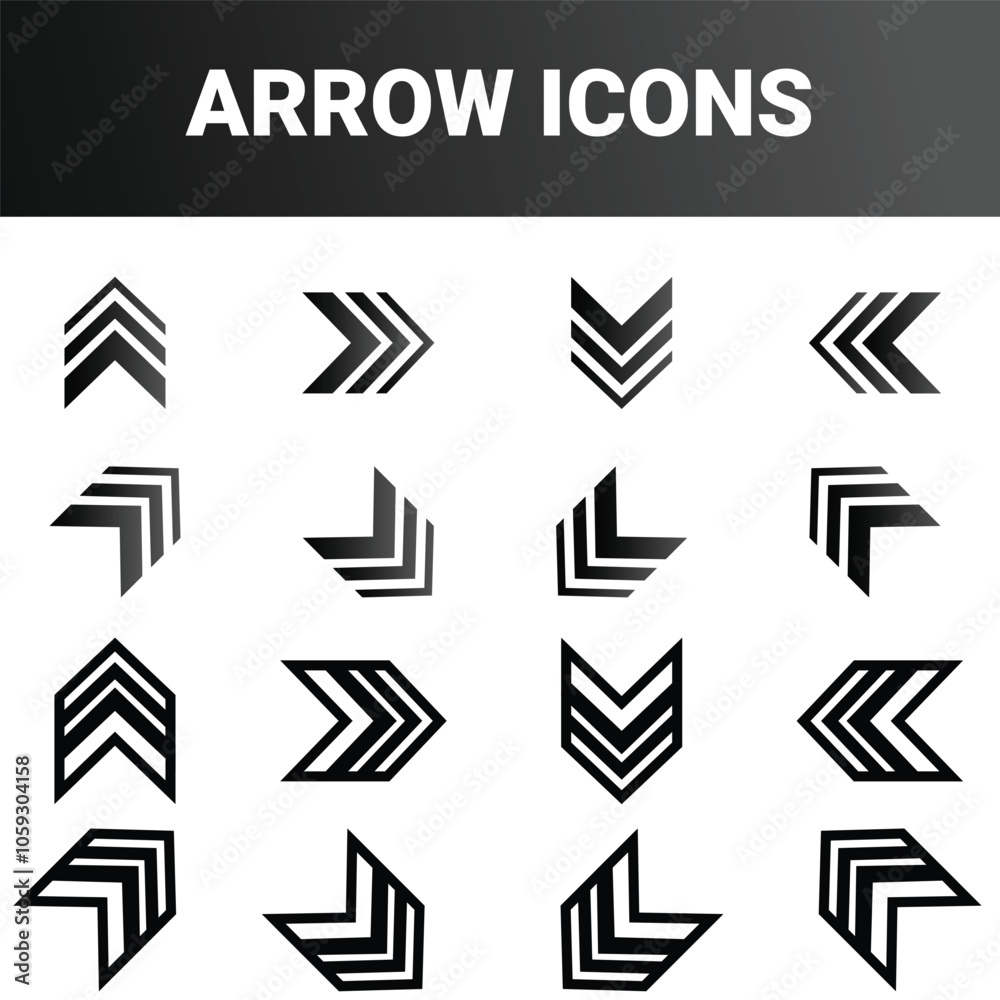 Simple minimalist directional arrow sign mark icons set design vector Simple minimalist directional arrow sign mark icons set design vector