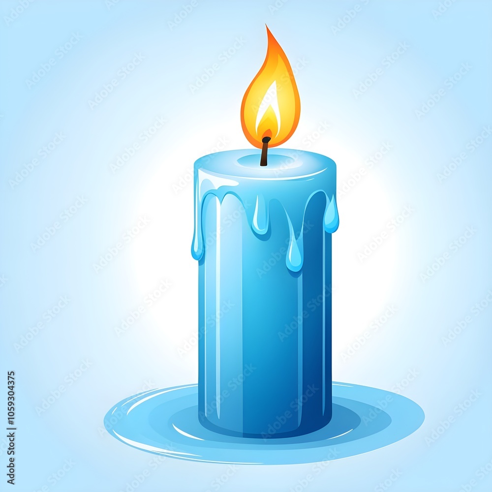 illustration of candle blue illustration of candle blue