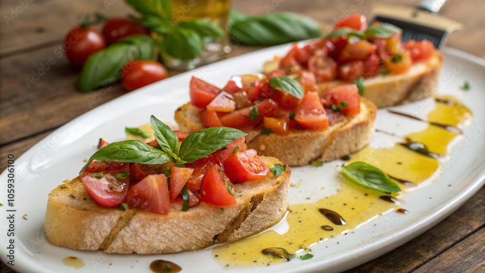 Delicious Bruschetta with Fresh Tomatoes and Basil for Summer Appetizers
