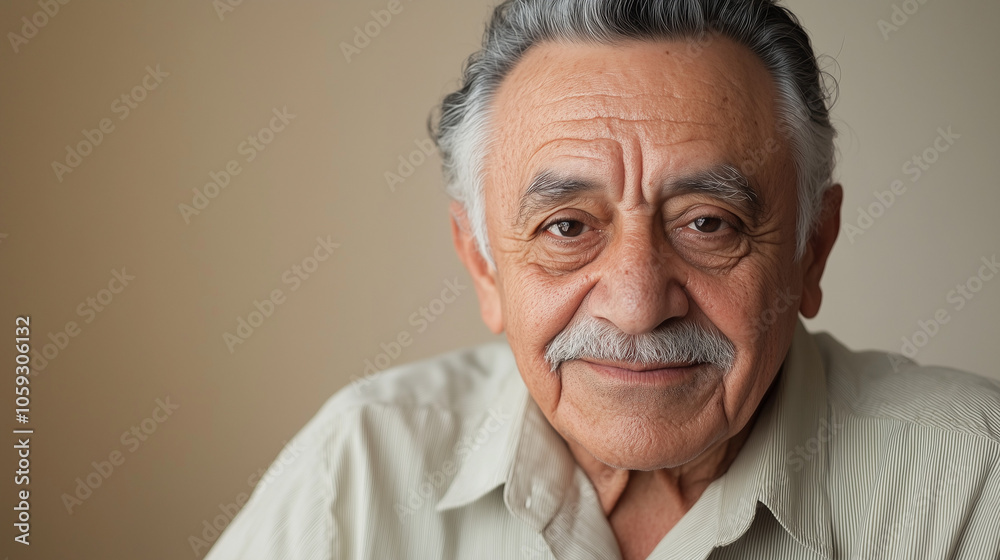 Senior Man with Warm Expression and Mustache Senior Man with Warm Expression and Mustache