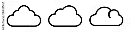 Cloud shape vector icons. Silhouette cloud sky logo