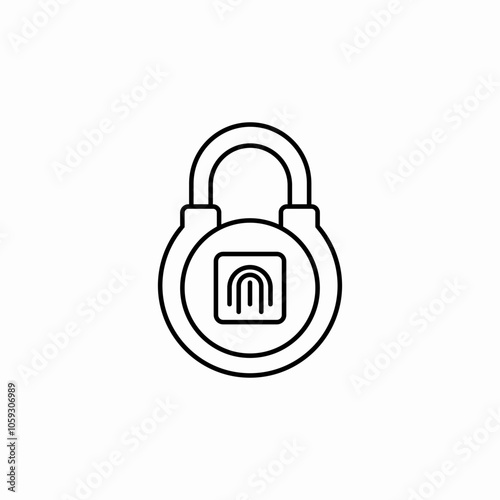 finger print lockpad icon sign vector