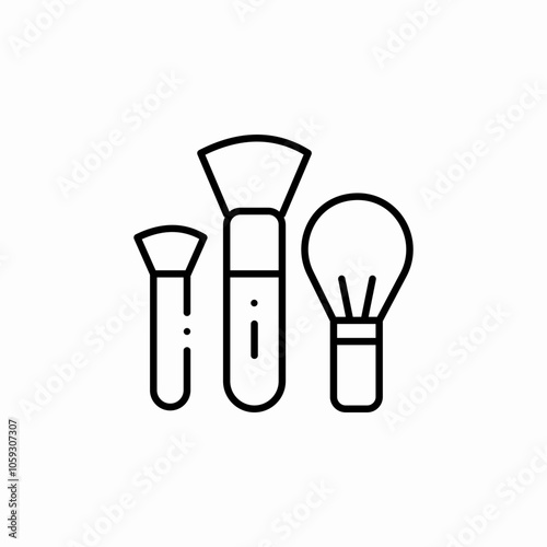 makeup brushes icon sign vector