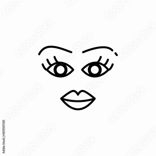 makeup visage icon sign vector