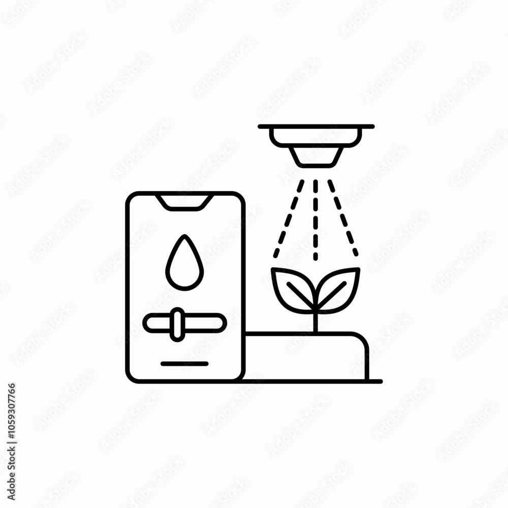 plant watering phone control icon sign vector plant watering phone control icon sign vector