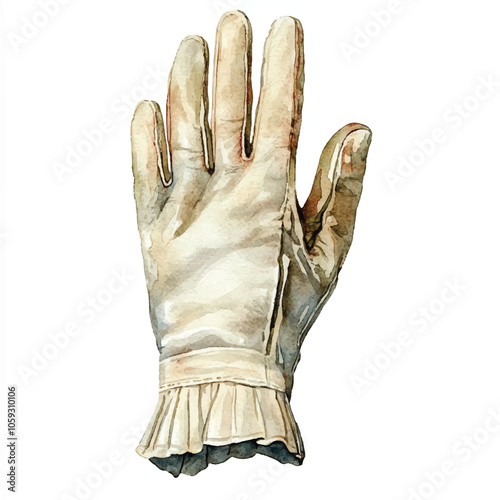  Glove watercolor clipart illustration