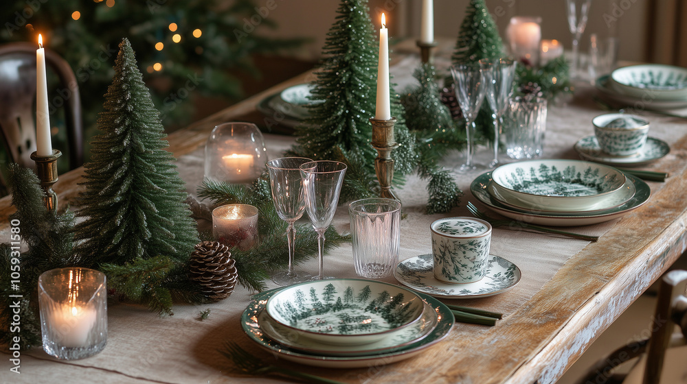 Christmas Table Setup Close-Up Christmas Table Setup Close-Up