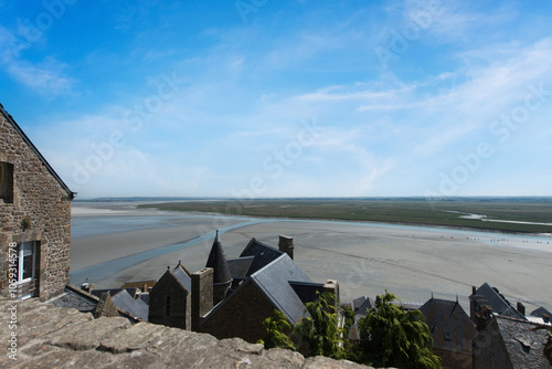 Ramparts in Mont Saint Michel, France photo