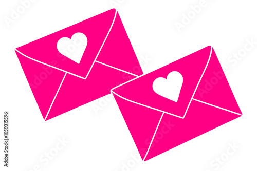 Valentine Envelopes | isolated vector illustration on white background