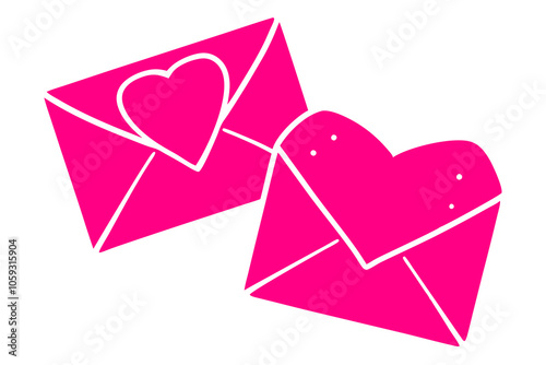 Valentine Envelopes | isolated vector illustration on white background