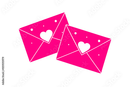 Valentine Envelopes | isolated vector illustration on white background