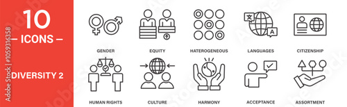 Cultural Diversity and Social Equity Icons