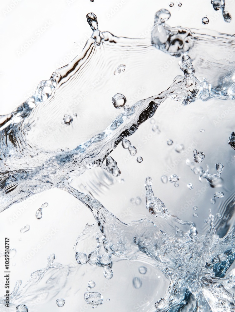 Clear droplets forming a stream in motion. Clear droplets forming a stream in motion.