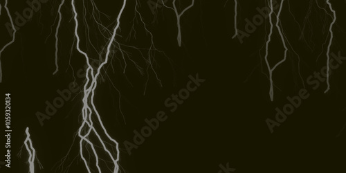 Lightning bolt. thunder lighting on black sky. 3d illustration, lightning, storm, thunder set. Frame of lightnings on black background 8k. black marble background.