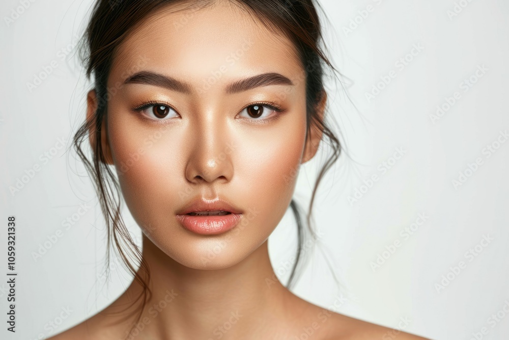 Asian woman with clean skin beauty and spa portrait Asian woman with clean skin beauty and spa portrait