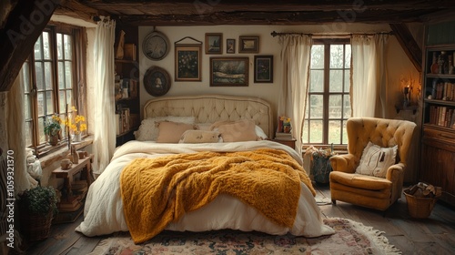 Cozy Rustic Farmhouse Bedroom with Vintage Decor