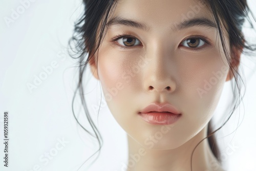 Asian woman with clean skin beauty and spa portrait