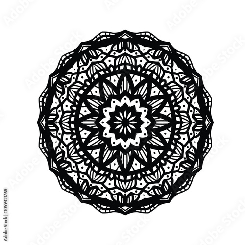 Mandala design, lace ornament, Mandala Line Drawing Design. 