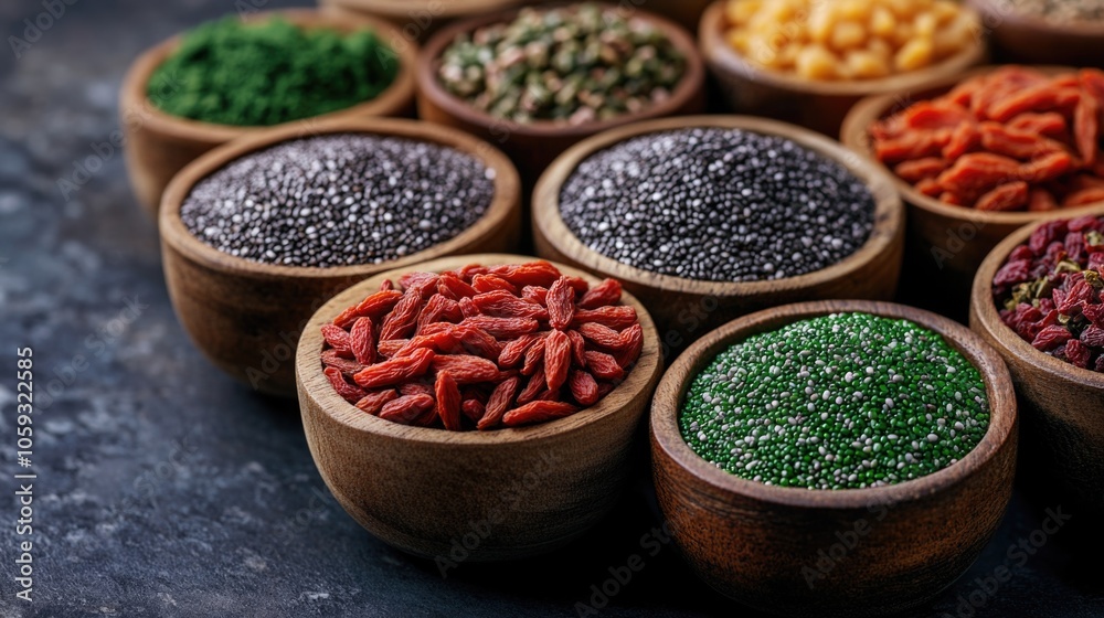 Various spices organized neatly on a table. Various spices organized neatly on a table.