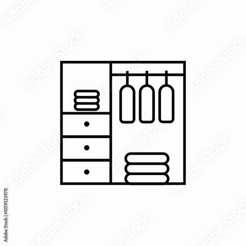 closet wardrobe icon sign vector