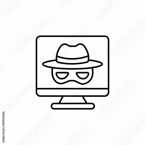 computer incognito user icon sign vector