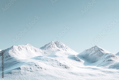 Snowy Mountain Range: A Serene Winter Landscape