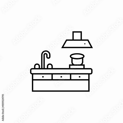 kitchen furniture icon sign vector