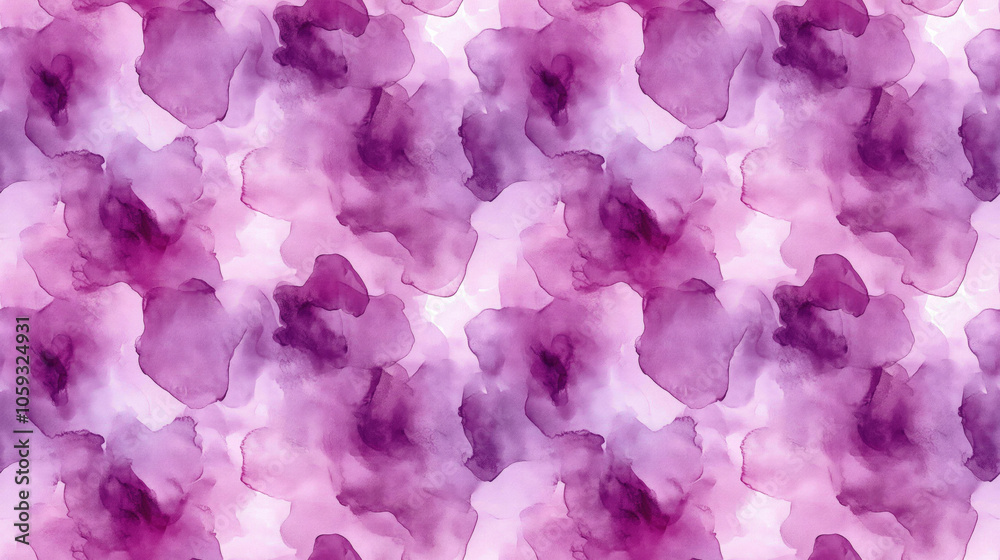 Fototapeta premium Vibrant seamless pattern of purple watercolor paint ideal for art projects and textile design
