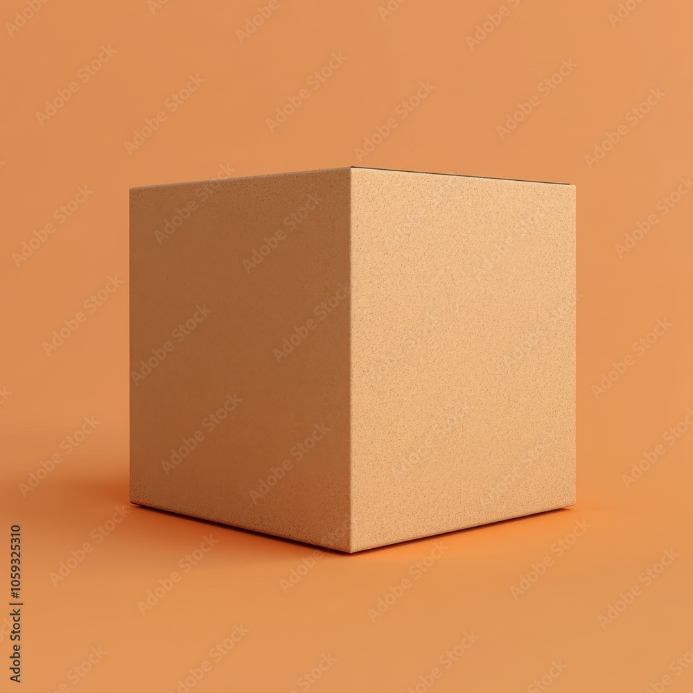 Simple Geometric Cube on Warm Toned Background Simple Geometric Cube on Warm Toned Background