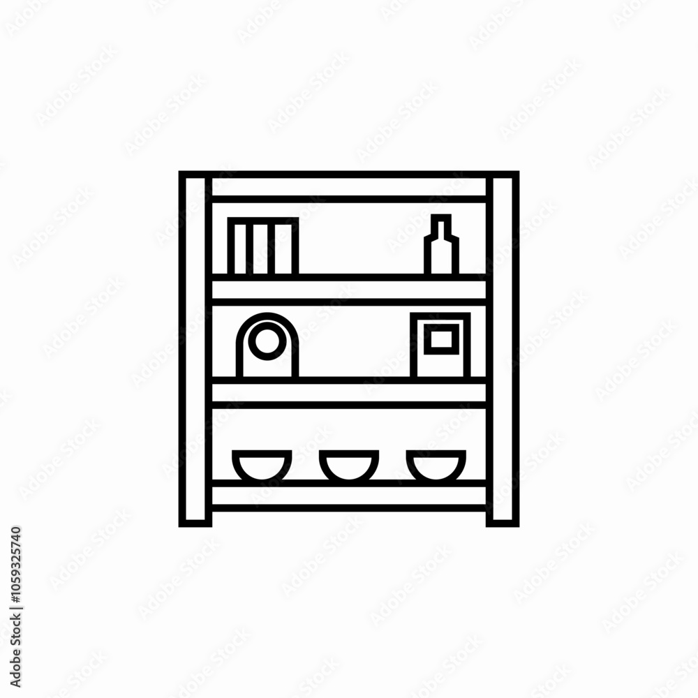 shelf cabinet icon sign vector shelf cabinet icon sign vector