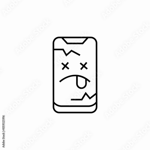 spoiled phone broken icon sign vector