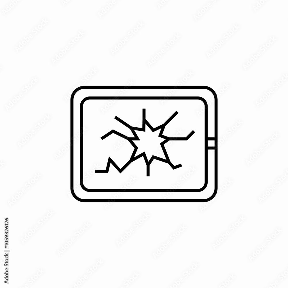 tablet screen broken icon sign vector tablet screen broken icon sign vector