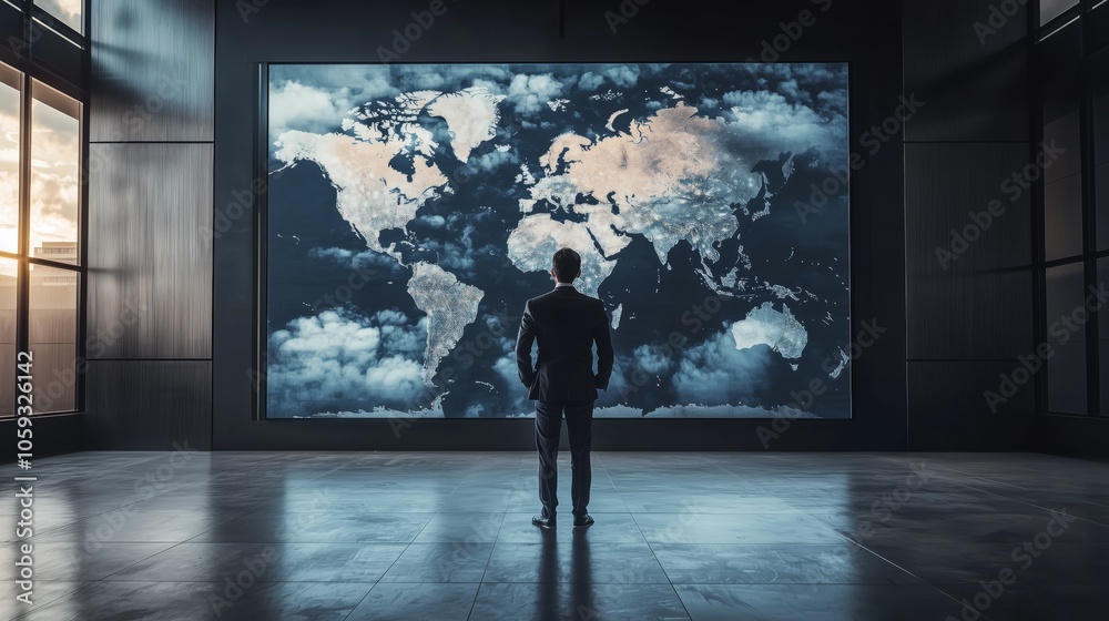 Fototapeta premium Business Leader Presenting Global Solutions