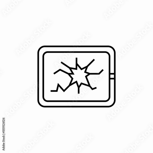 tablet screen broken icon sign vector