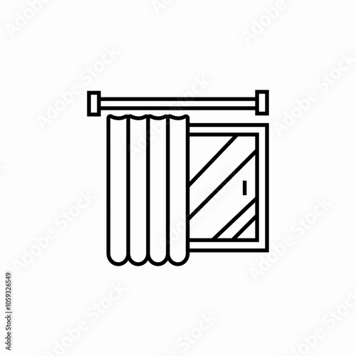 window curtains icon sign vector