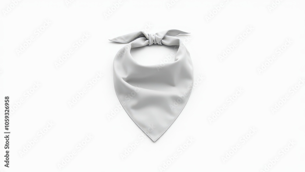Photorealistic bandana mockup with a detailed fabric texture and natural shadows. Ideal for graphic design projects or product listings.