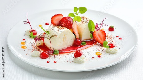 Beautifully styled plate, combining aesthetic flair with intricate plating to create a captivating dining experience.