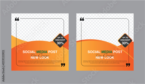 social media banner, Modern square banner template vector, Promotional social media banner