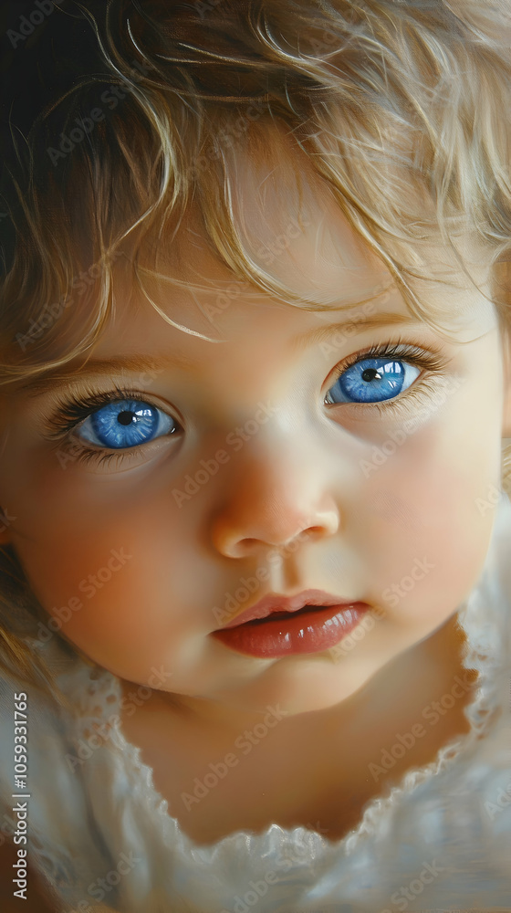 A portrait of a blue-eyed baby captures innocence and curiosity, evoking warmth. A portrait of a blue-eyed baby captures innocence and curiosity, evoking warmth.