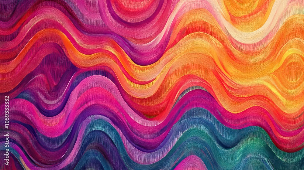 Artistic wavy lines in a gradient of colors, forming a seamless, fluid background perfect for design projects. Artistic wavy lines in a gradient of colors, forming a seamless, fluid background perfect for design projects.