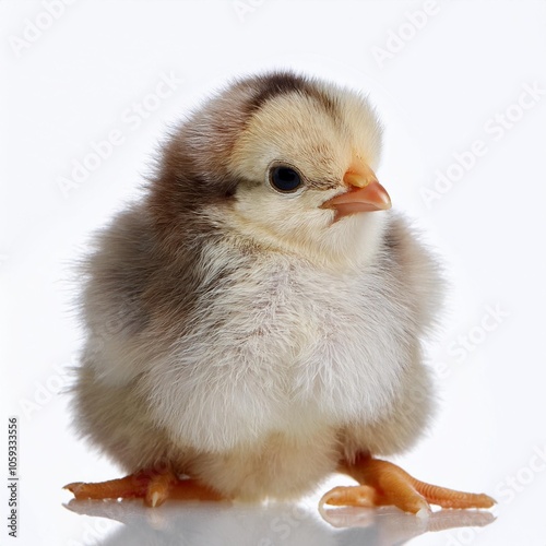 cute little chick isolated on white background photo