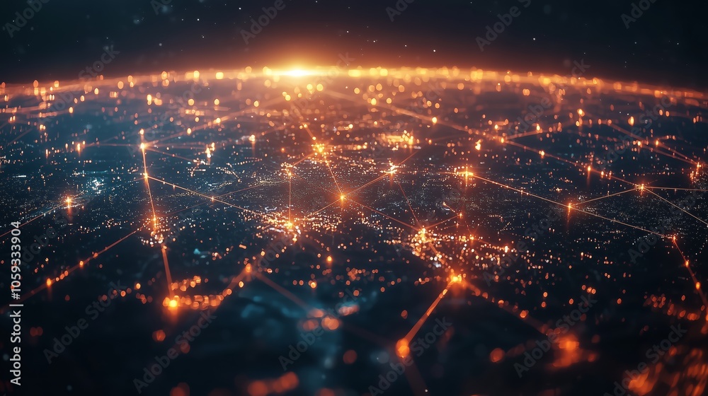 Obraz premium Aerial View of Global Logistics Network Connections