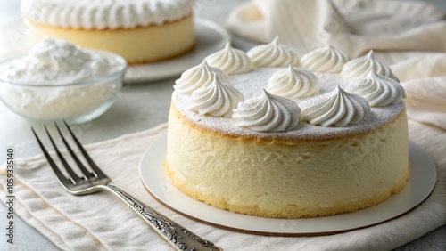 Fluffy Japanese Cheesecake with High Dynamic Range - Soft, Jiggly Delight for Dessert Lovers