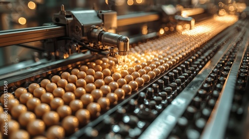 Automated Production Line Filling Capsules with Liquid