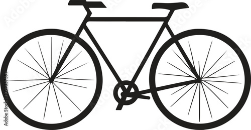 Black bicycle silhouette vector on white background