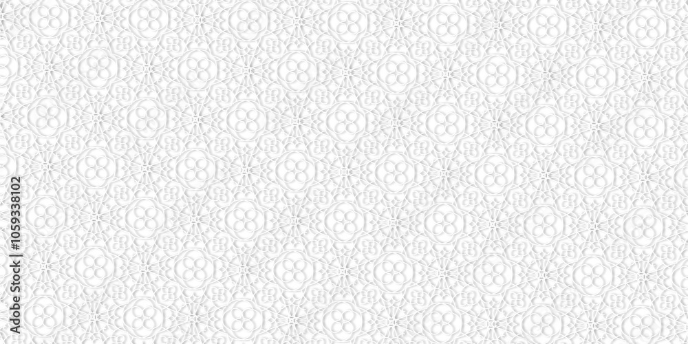 Ornate Islamic Floral Geometric Pattern with Embossed Details
Ornate Islamic Floral Geometric Pattern with Embossed Details