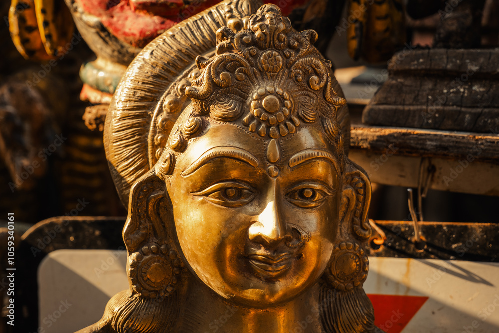 Wooden figures of Gods on the Chor Bazaar in Mumabi, India