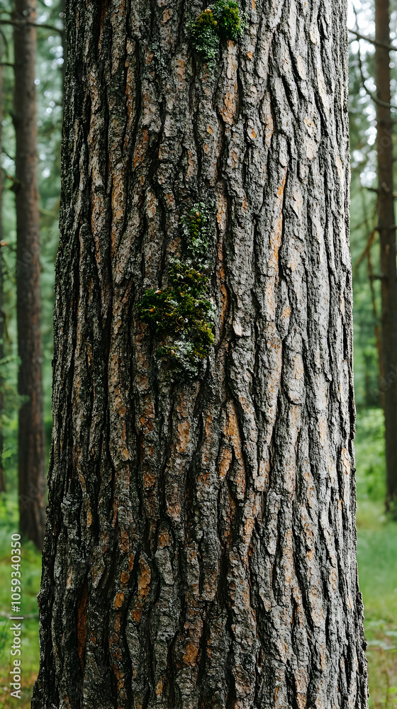Close-up of a tree bark with a rough and textured surface. Close-up of a tree bark with a rough and textured surface.