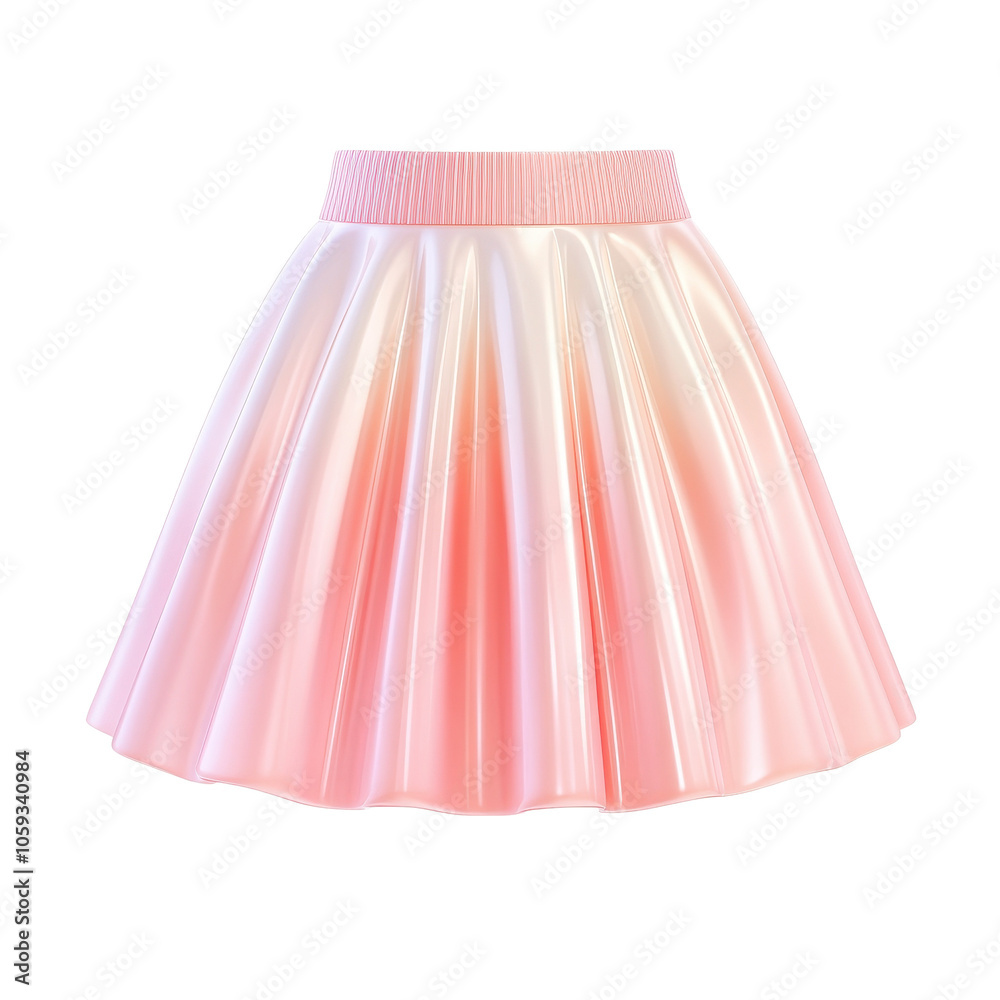 A pink and white skirt with a pink stripe A pink and white skirt with a pink stripe